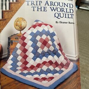 Trip Around The World Quilt Pattern Book- Red, Blue, White